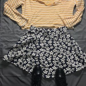 Floral Print Circle Skirt